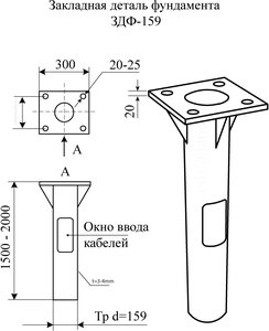 Закладная деталь фундамента здф 159 1500